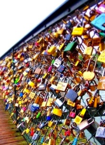 An item from my super long not so scary Bucket List…. Going to Paris and placing a lock on  Lover's Lock Bridge! Thanks, Pinterest for this beautiful photo.